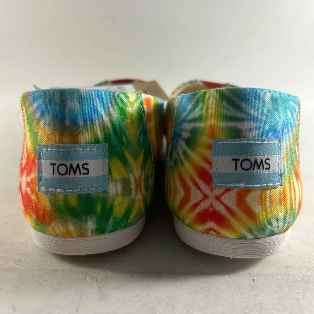 Toms Alpargata Women’s Shoes Fiesta Red Tie‎ Dye Canvas Sneakers Size 8.5